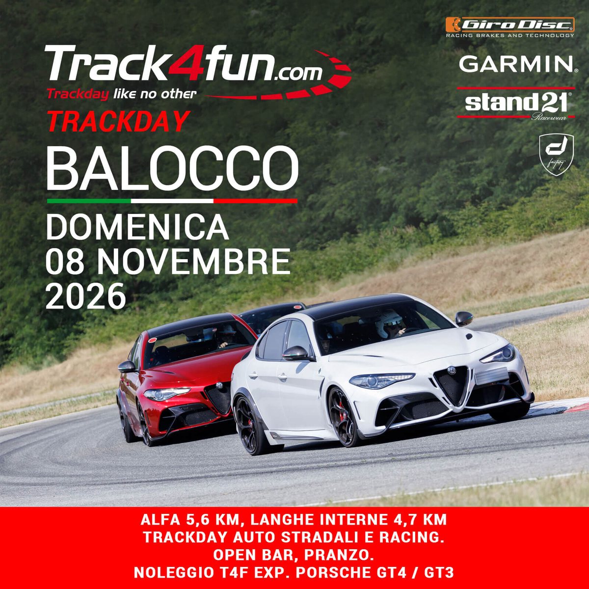 Locandina ufficiale Trackday Balocco 08/11/2026